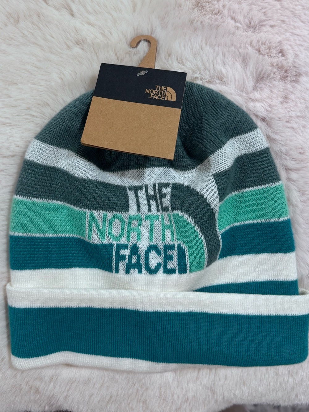 New The North Face - Retro Logo Beanie in Dark Sage